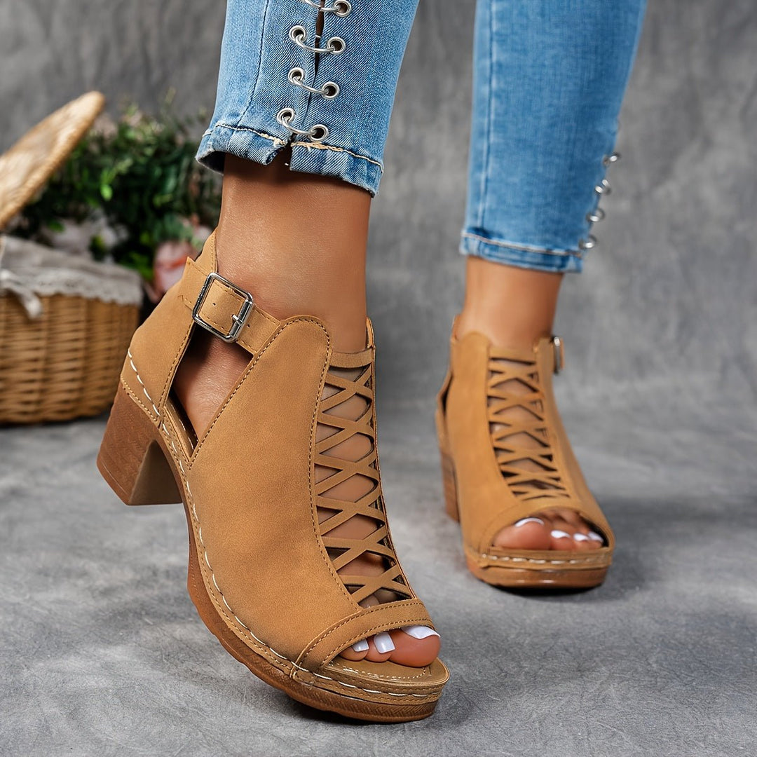 Alma | Ortopediske Sandaler Gitterdesign Blokkhelt Spenne