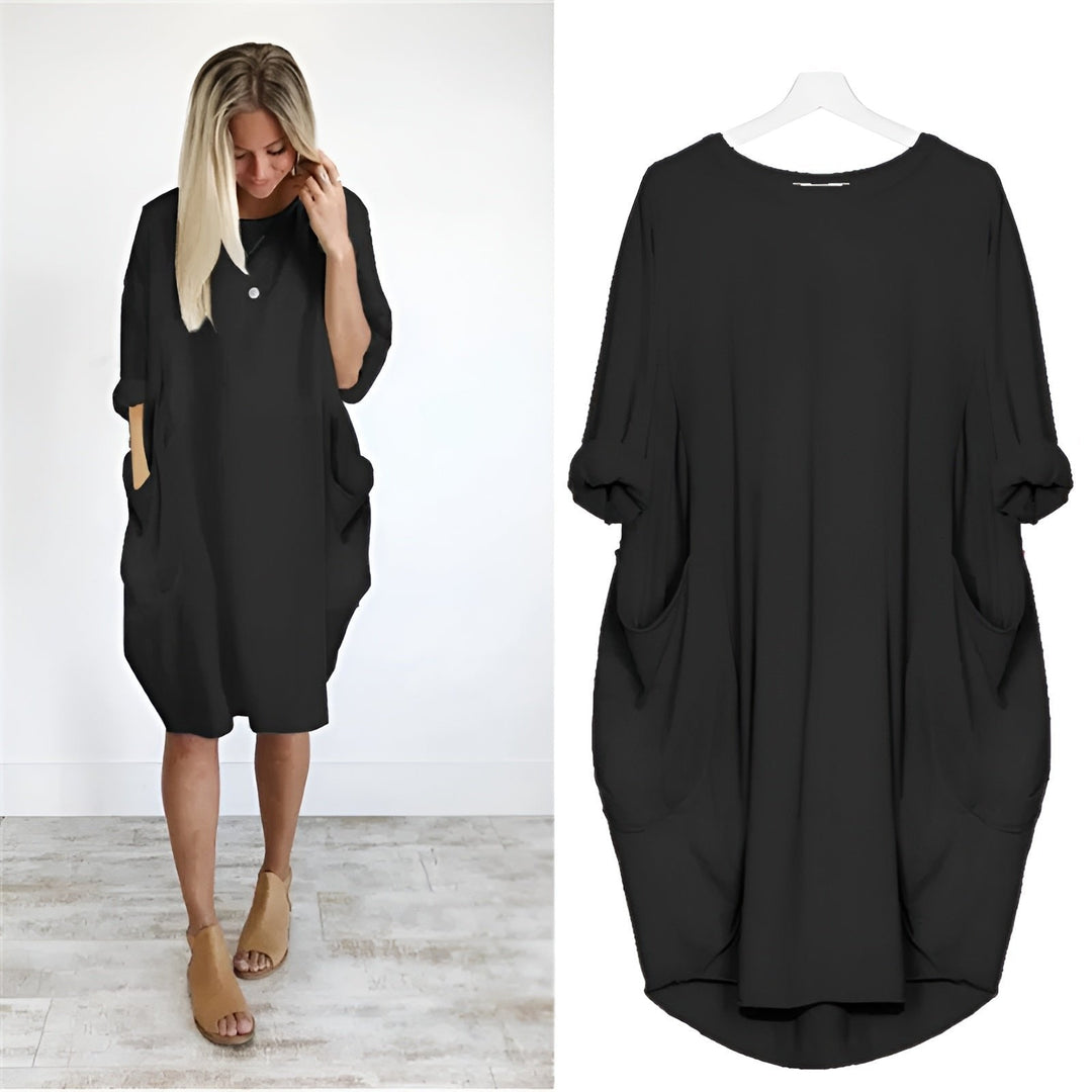 Astrid | Plus Size Kjole med Lommer Løs Passform Elegant Stil