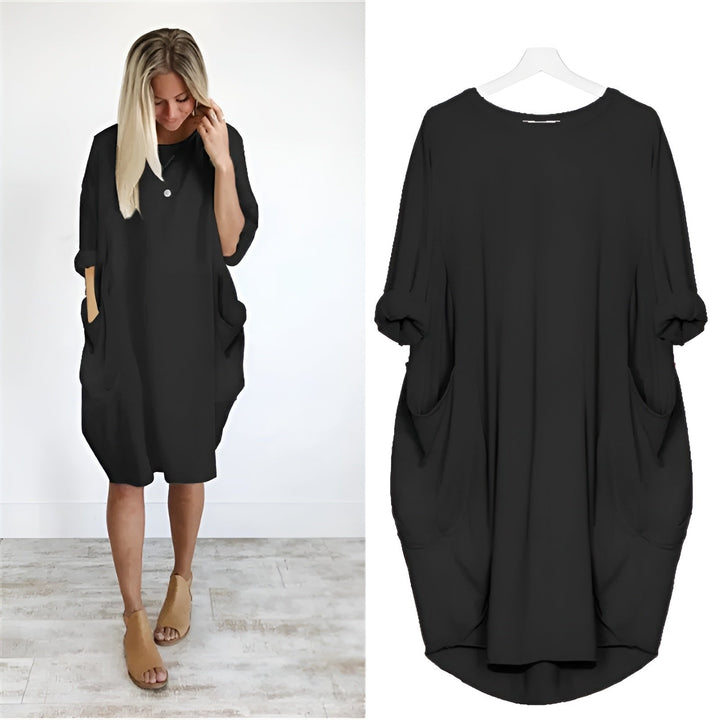 Astrid | Plus Size Kjole med Lommer Løs Passform Elegant Stil