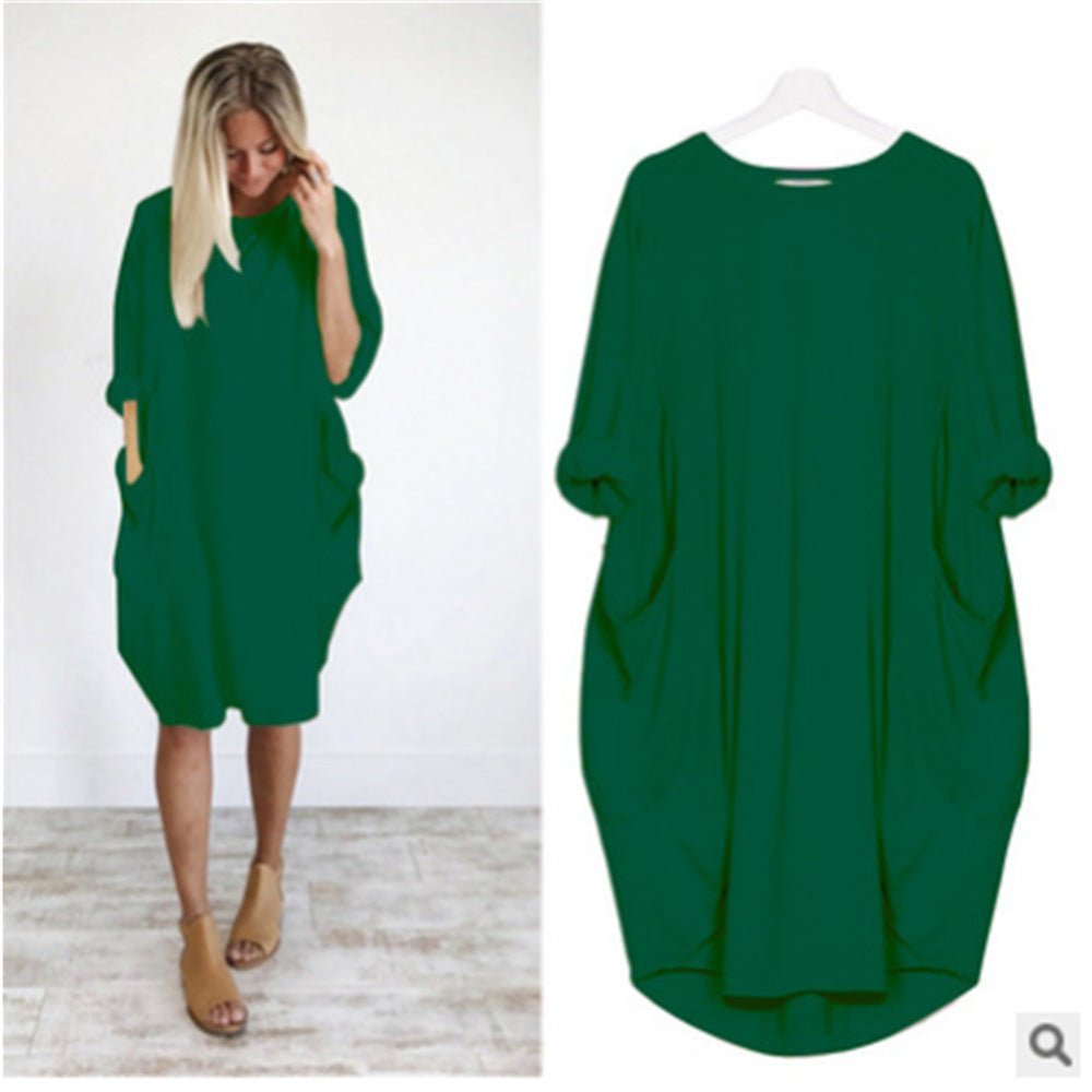 Astrid | Plus Size Kjole med Lommer Løs Passform Elegant Stil