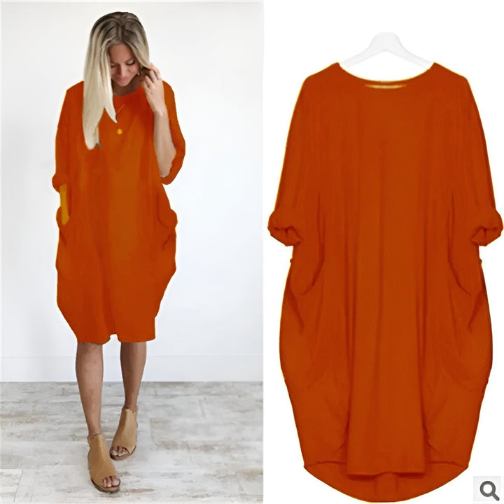 Astrid | Plus Size Kjole med Lommer Løs Passform Elegant Stil