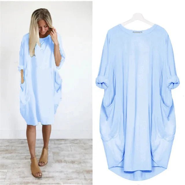 Astrid | Plus Size Kjole med Lommer Løs Passform Elegant Stil