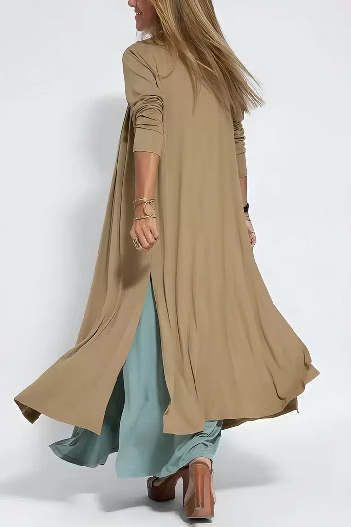 Mathilde | Plus Size Lang Kjole V-Hals Elegant Uten Ermer