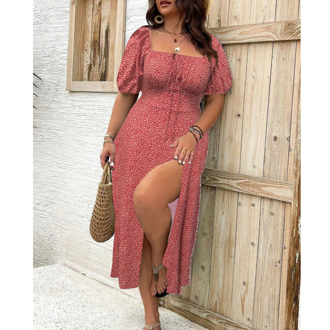 Sofia | Plus Size Maxi Kjole med Pufferm Elegant Kveldsdrakt