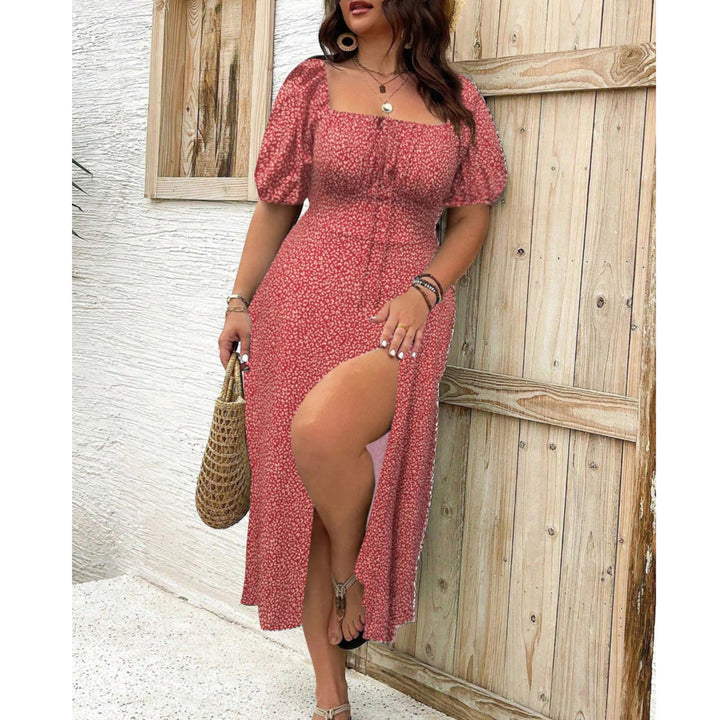Sofia | Plus Size Maxi Kjole med Pufferm Elegant Kveldsdrakt