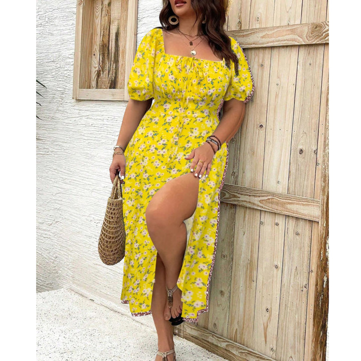Sofia | Plus Size Maxi Kjole med Pufferm Elegant Kveldsdrakt