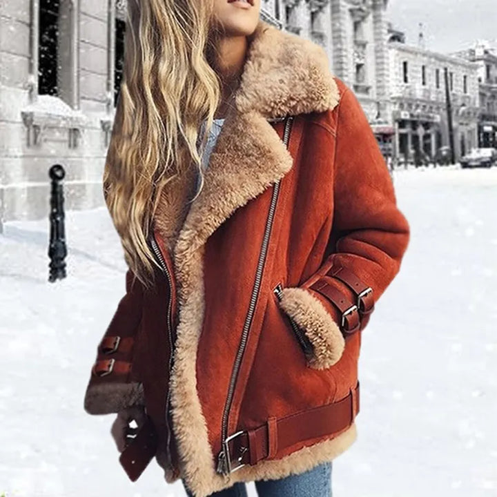 Hanne | Stilig Shearling Aviator Jakke