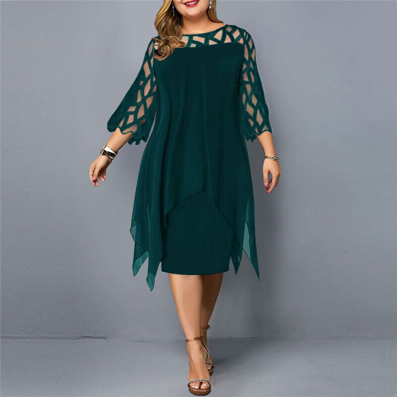 Malene | Elegant Pluss Størrelse Kjole