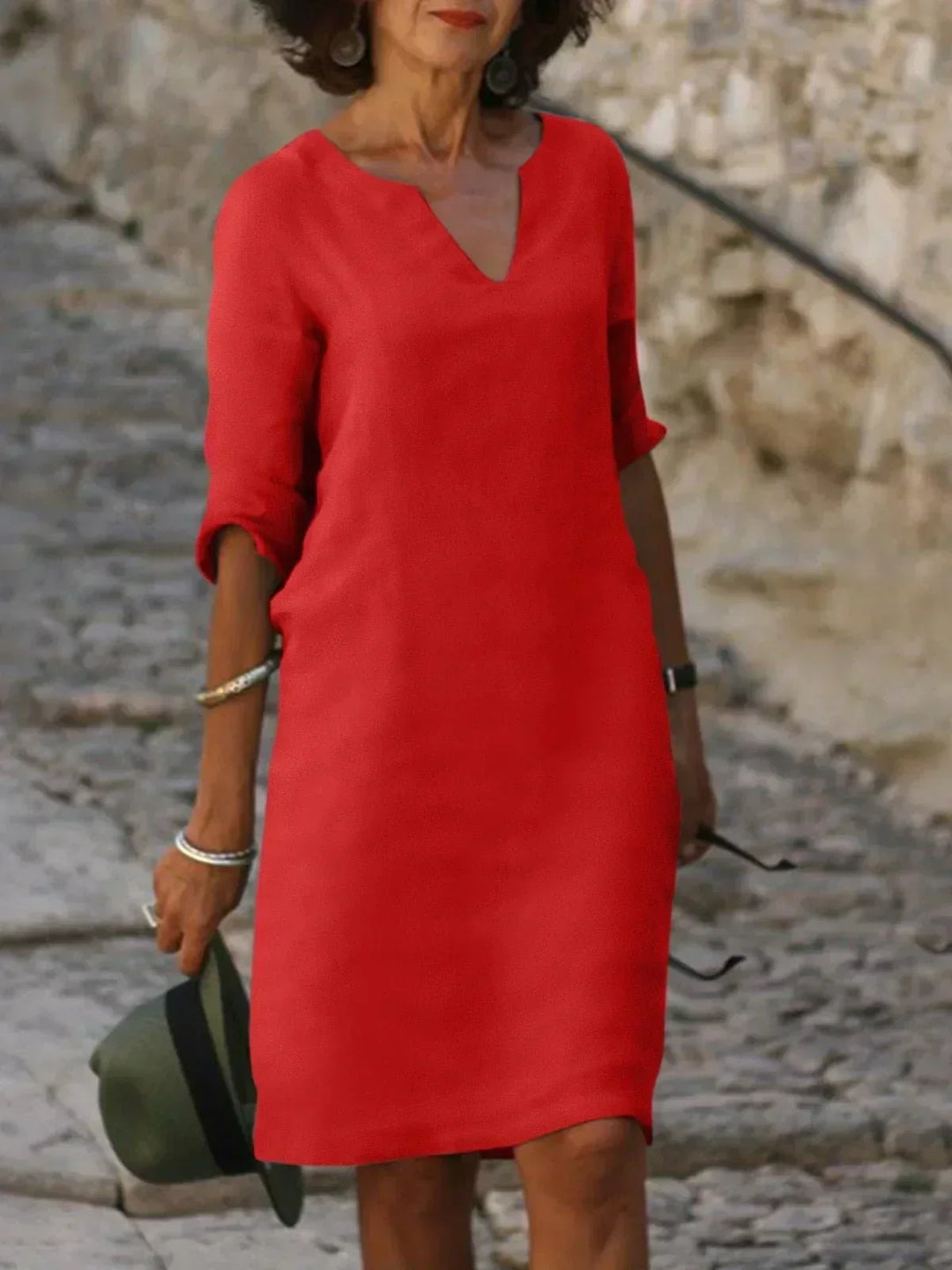 Josette | Elegant Kjole med V-Hals
