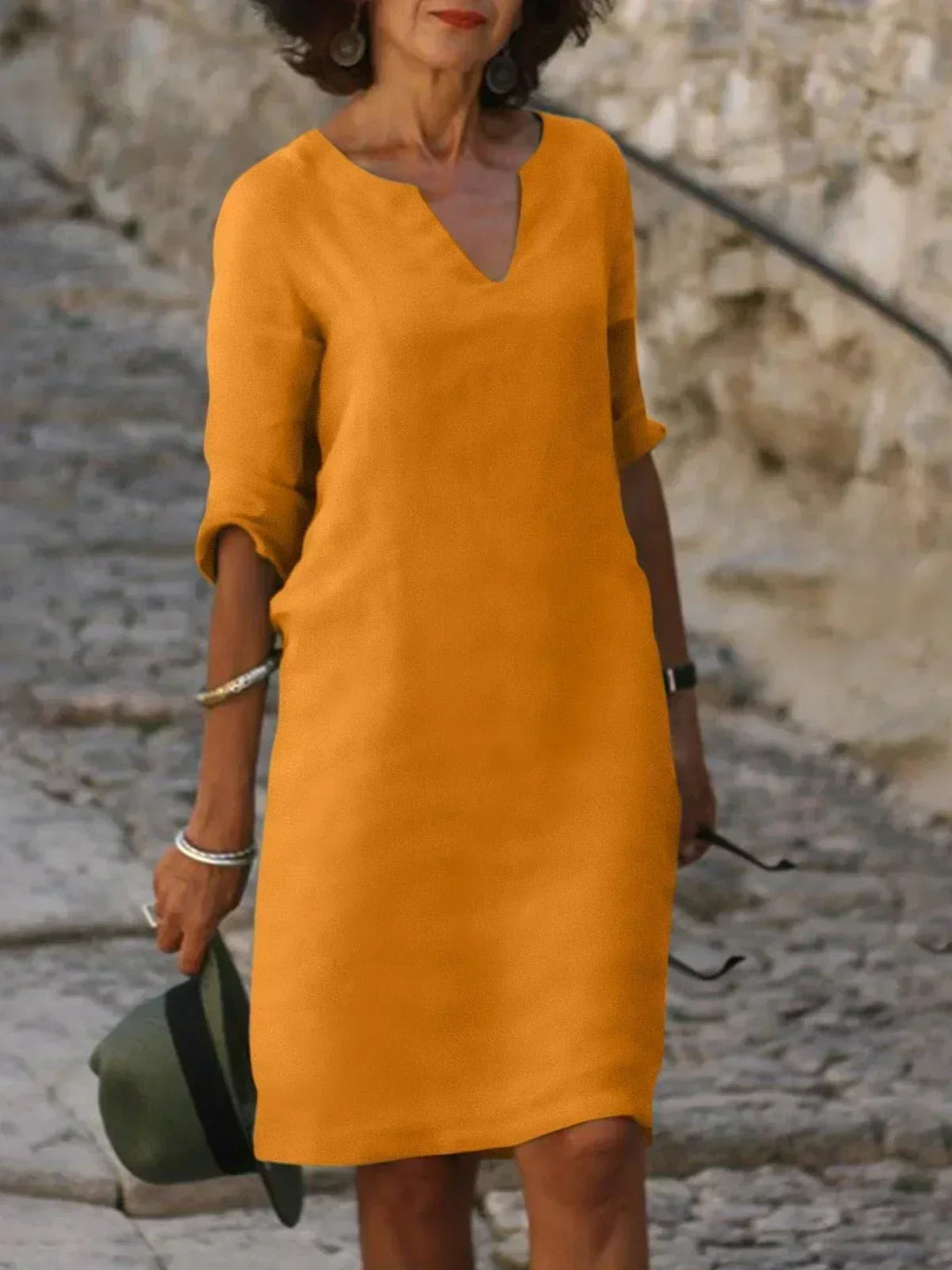 Josette | Elegant Kjole med V-Hals