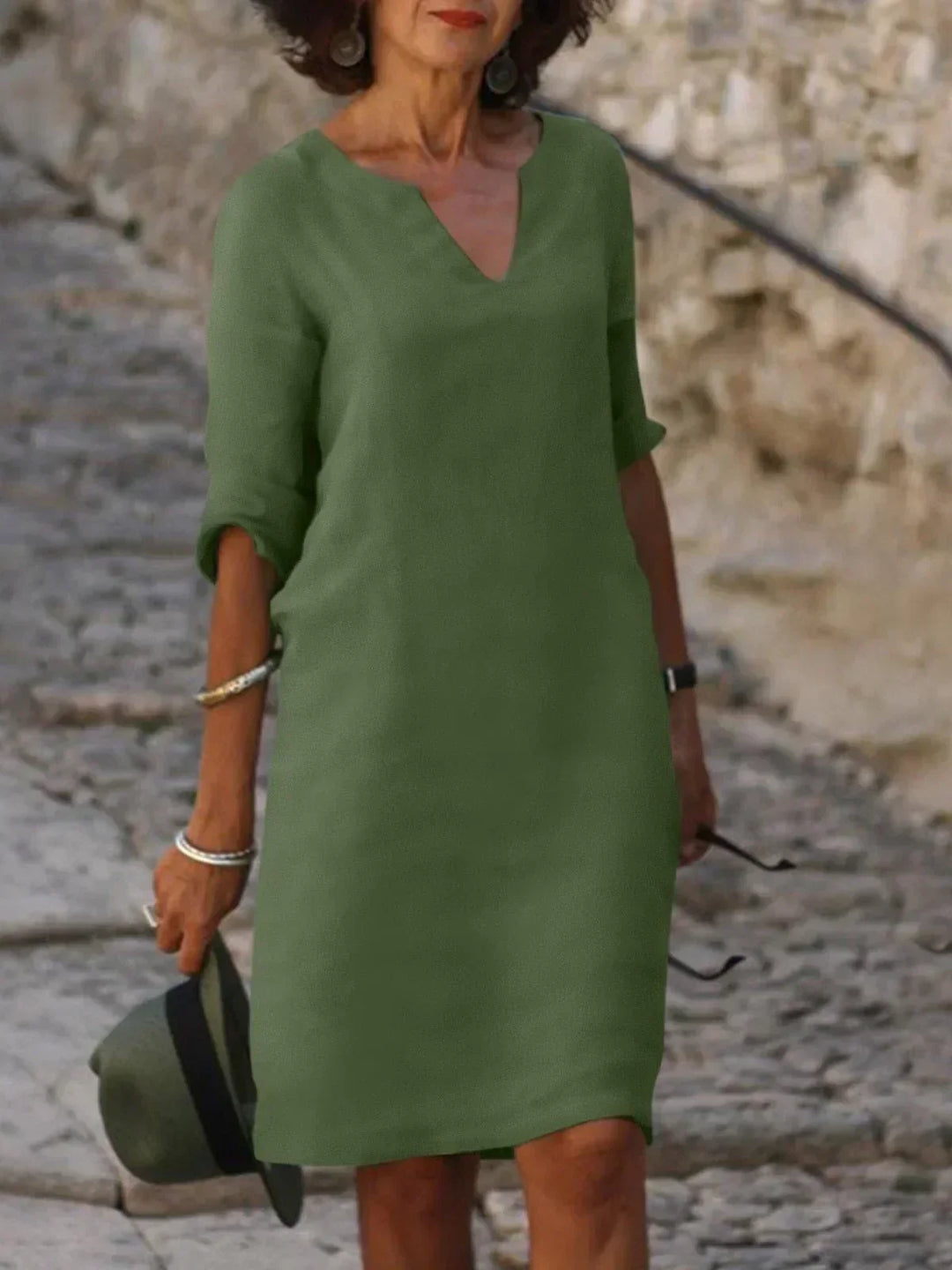 Josette | Elegant Kjole med V-Hals