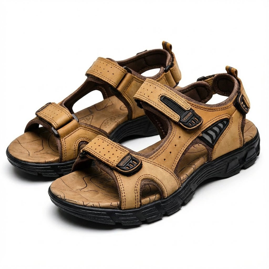 Lea | Unisex Tursandaler med Borrelås Lukking og Sklisikker Såle Utendørs