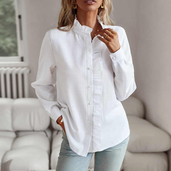 Alice | Rynket Knappe Bluse